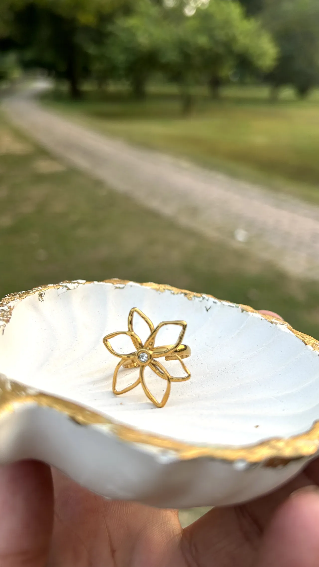 Floral Golden Rings