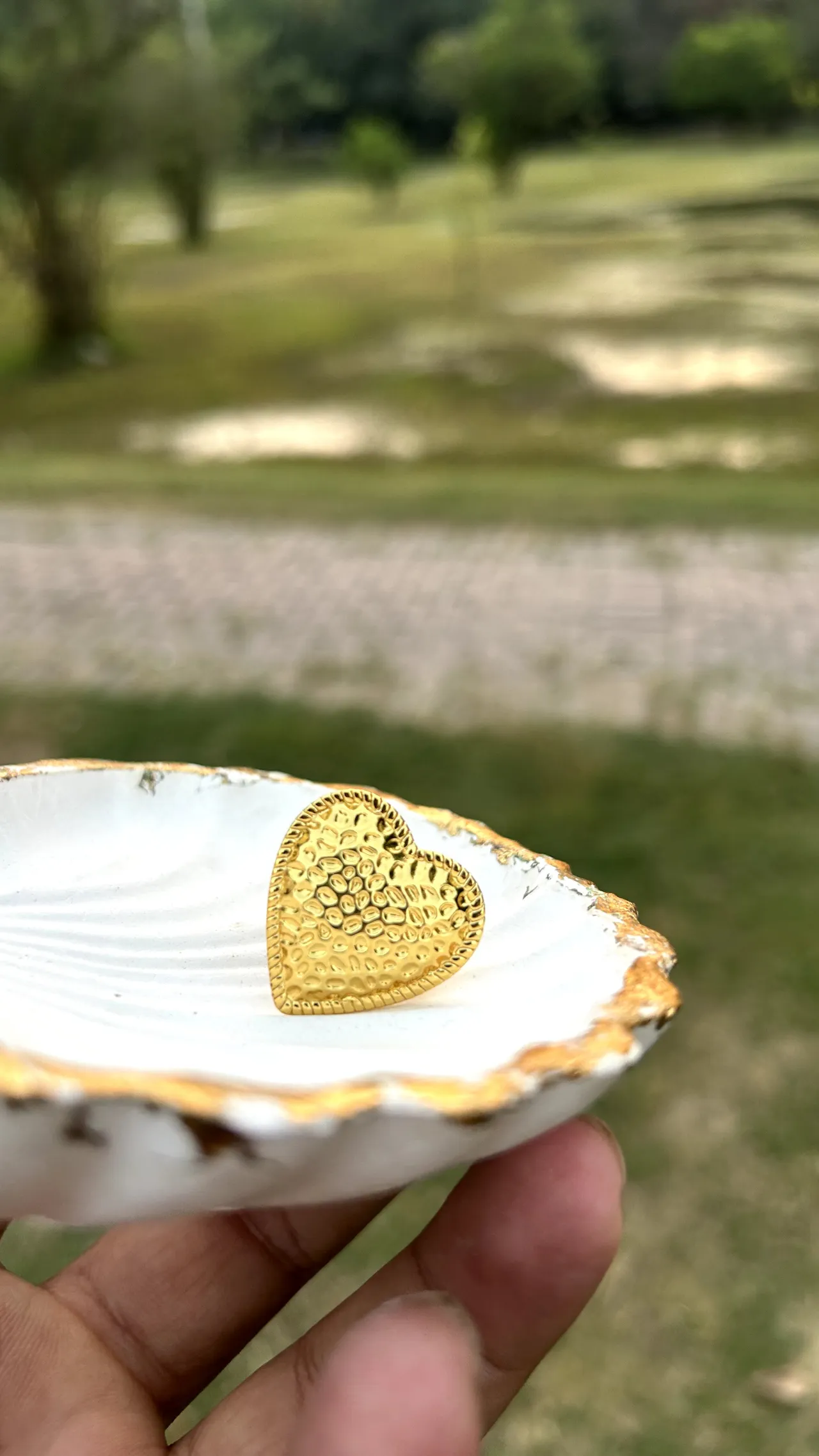 Chunky heart Golden Rings